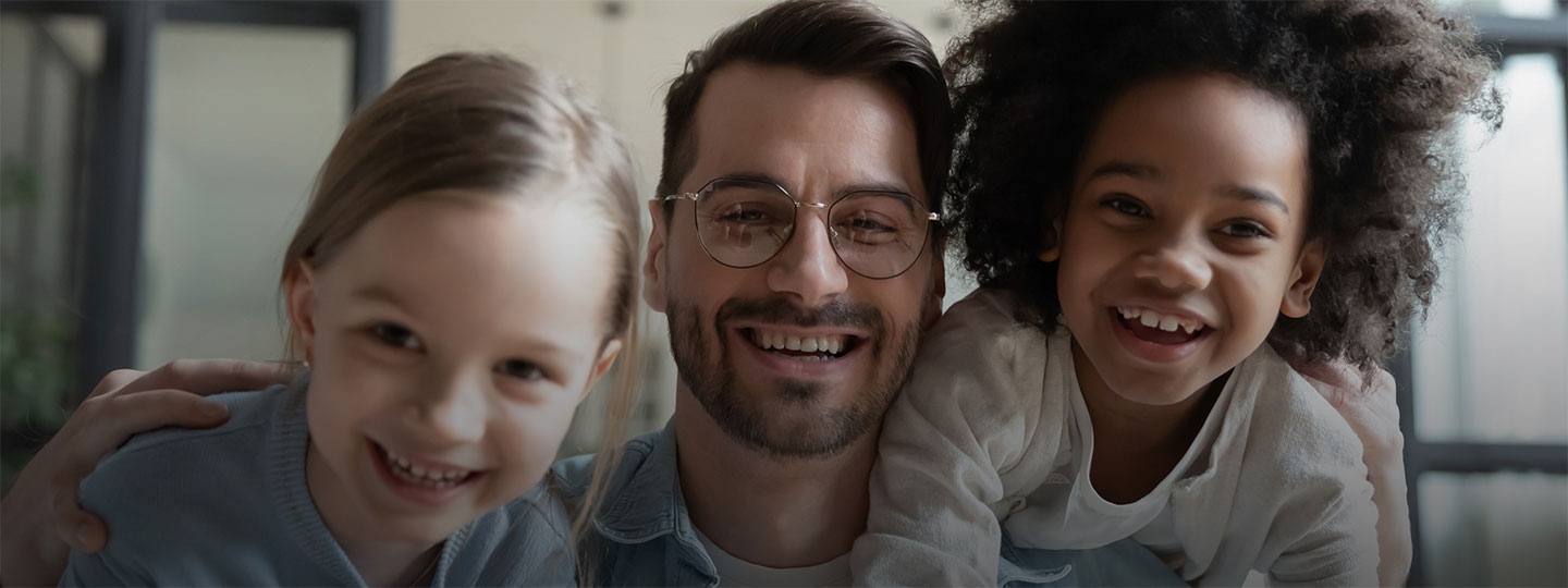 father with his two children