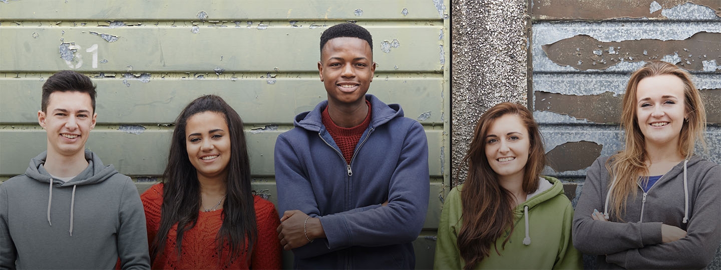 group of smiling teenagers