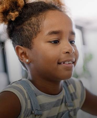 young girl happy and smiling
