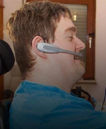 young man wearing headphones.
