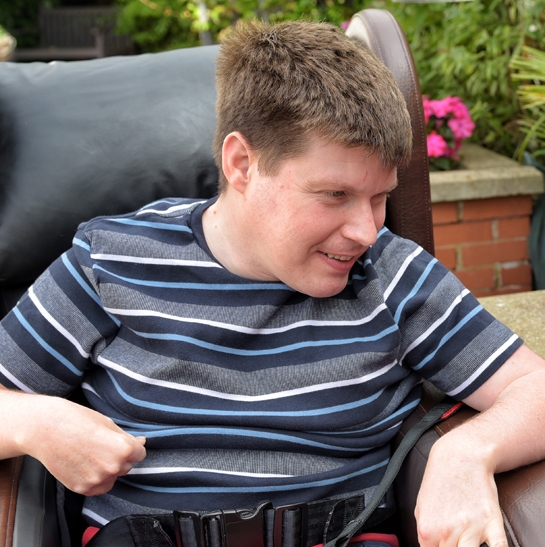 young man in wheelchair